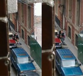 Colegiala pillada cogiendo en la calle