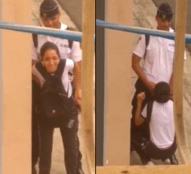 Pillan a dos escolares arrechos