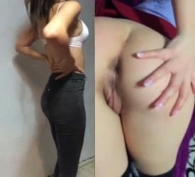 Hermosa colegiala con el culo destrozado