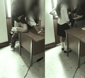 En la oficina del profesor para aprobar el curso