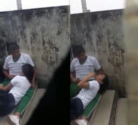 Pillan a colegiales en el techo del colegio
