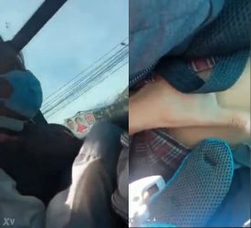 Colegiala caliente se deja manosear en el bus