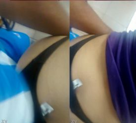 Cabalgando la verga de su compañero en el salon